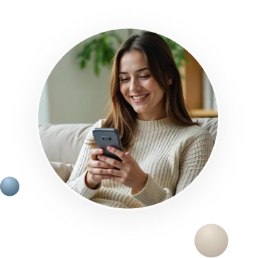 Patient starting a skin consultation on her phone